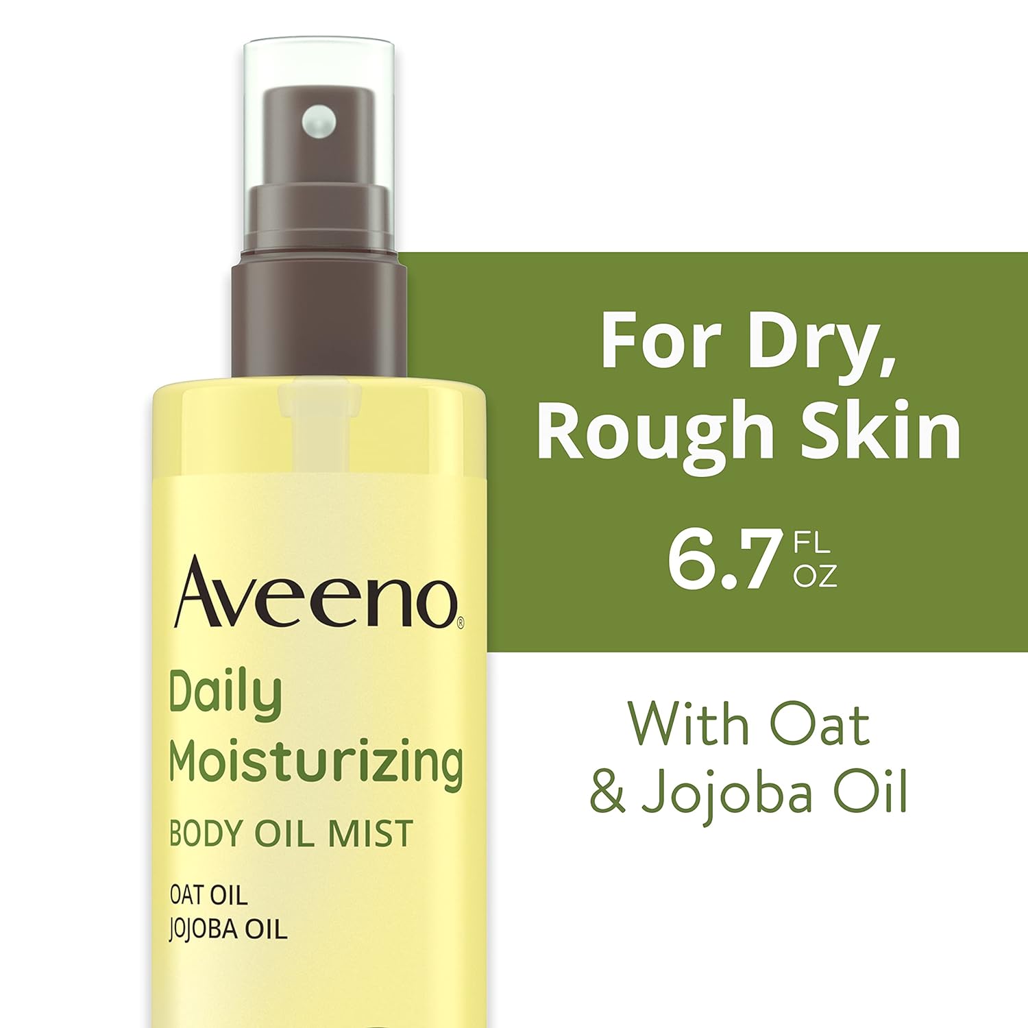 Aveeno Daily Moisturizing Dry Body Oil Mist with Oat and Jojoba Oil for Dry, Rough Sensitive Skin, Nourishing & Hypoallergenic Body Spray, Paraben-, Silicone- & Phthalate-Free, 6.7 fl. oz - 24hrsmart